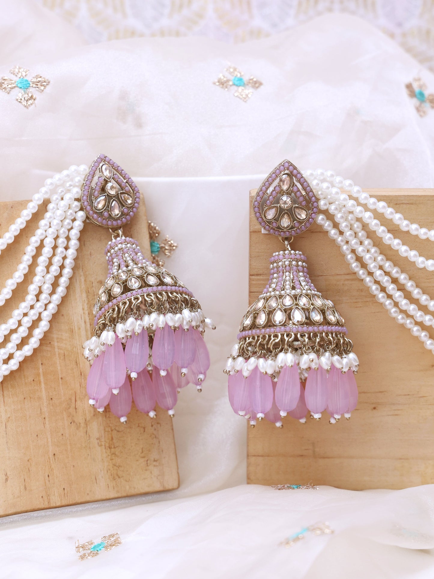 Lilac Hamsini Sahara Jhumkis