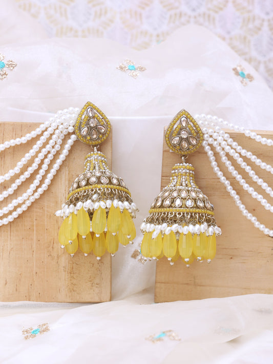 Yellow Hamsini Sahara Jhumkis