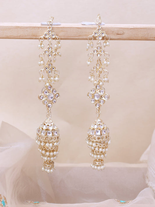 White Udgita Jhumkis