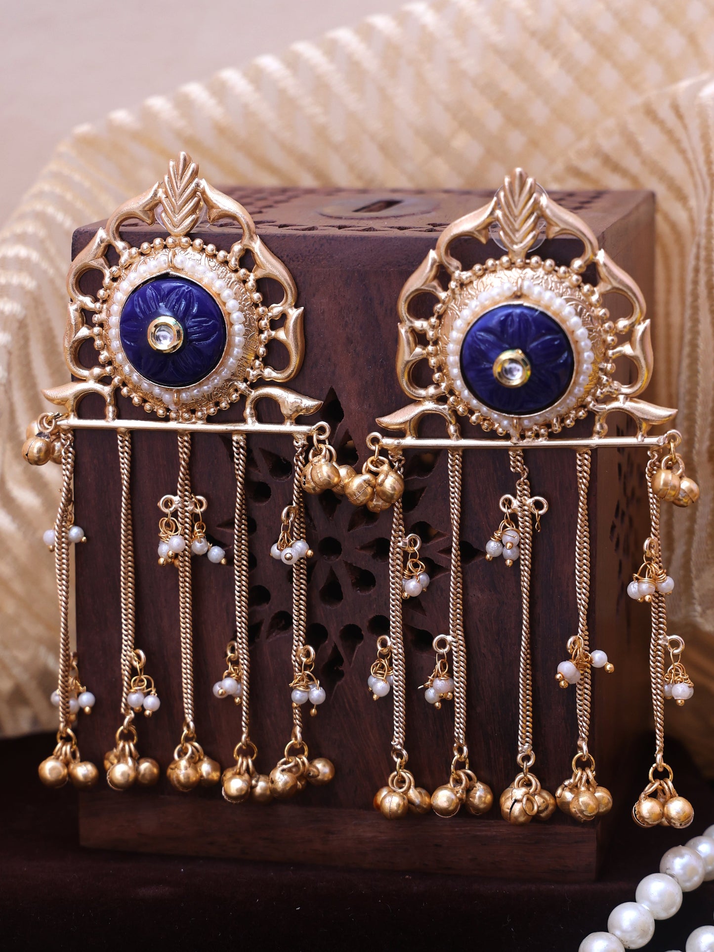 Blue Roopa Premium Brass Earrings