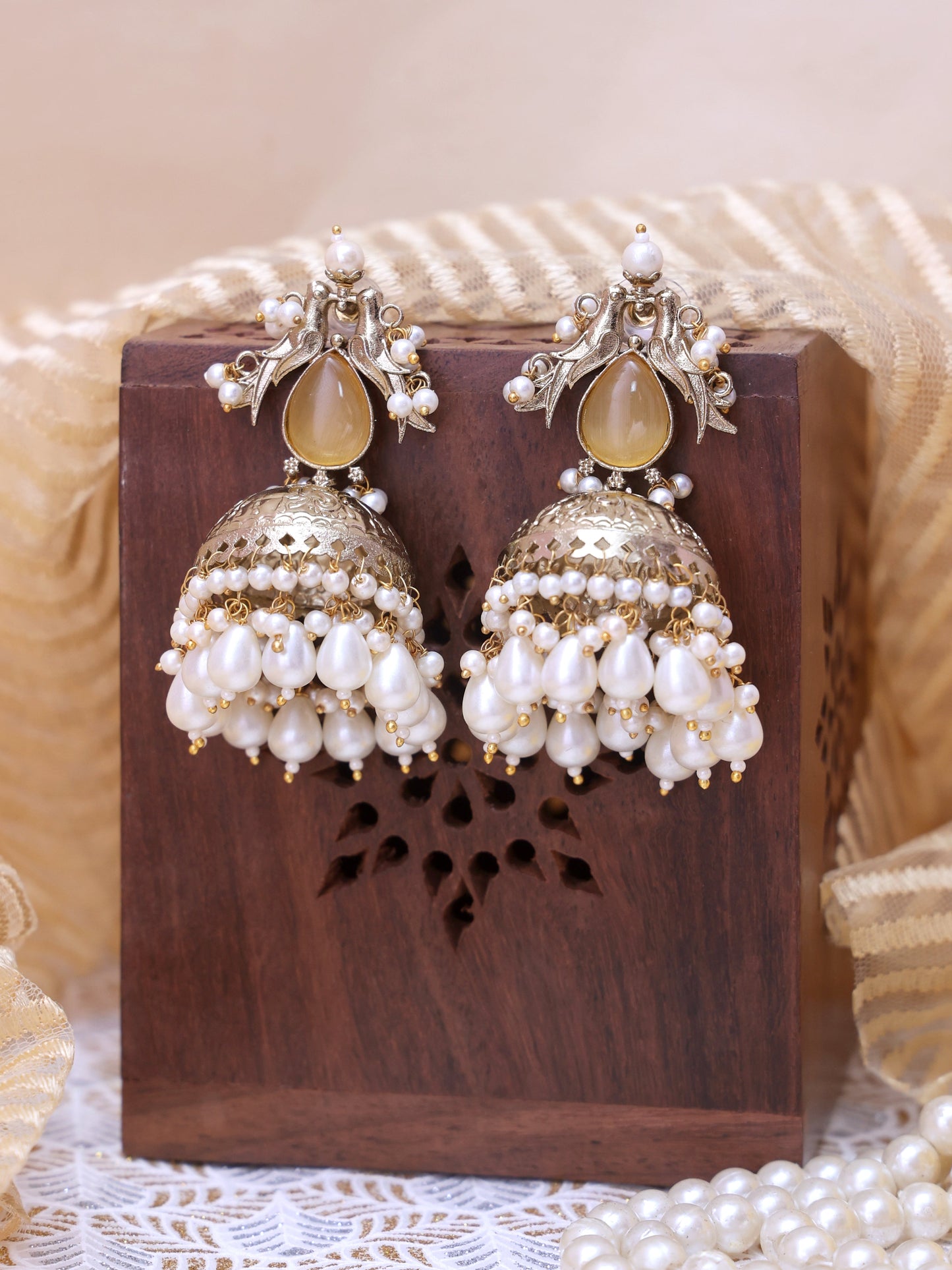 Golden Qushi Premium Brass Earrings