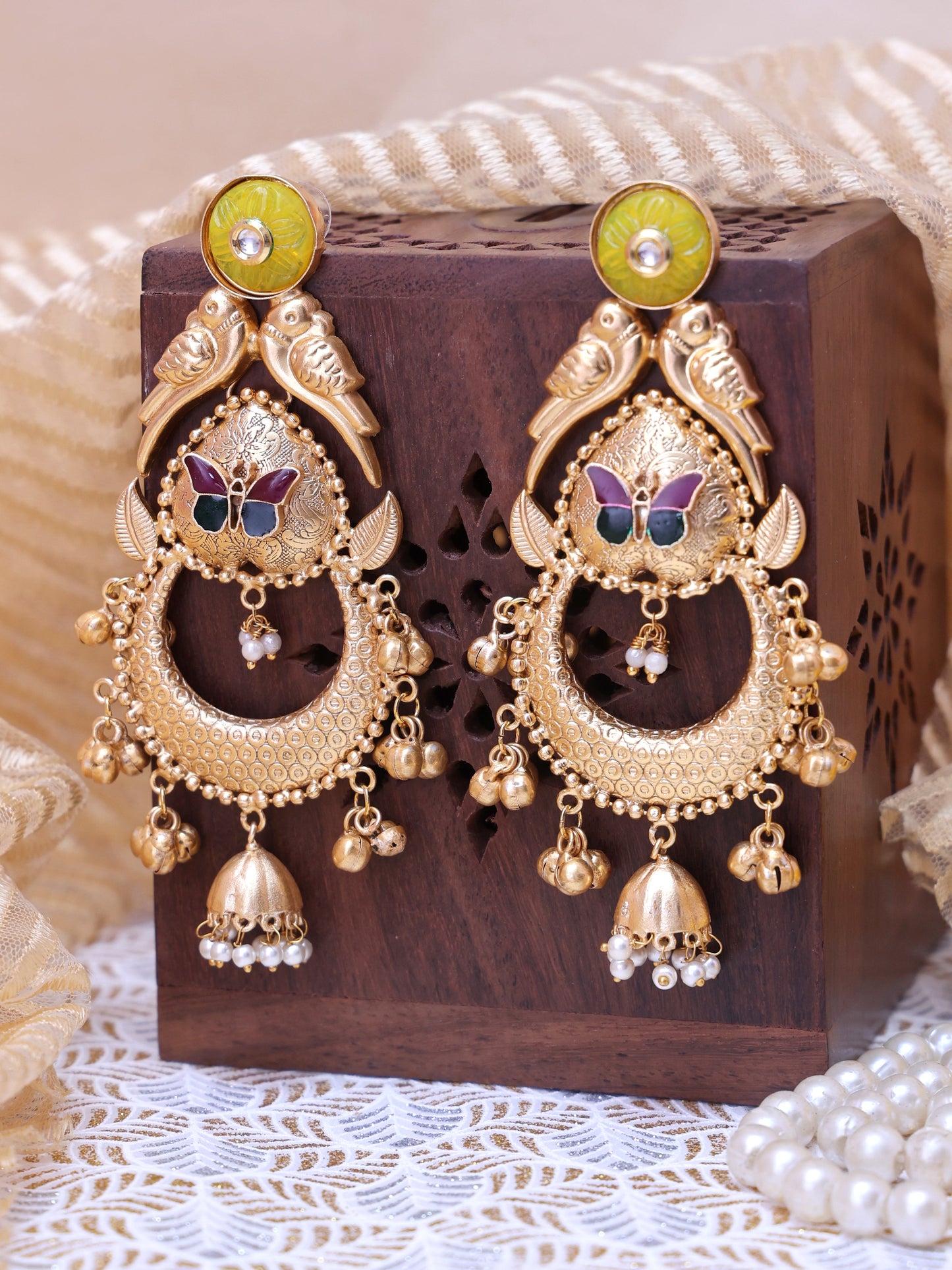 Yellow Gamya Premium Brass Earrings