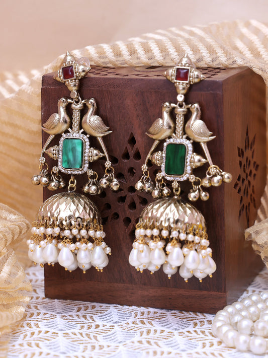 Emerald Faria Premium Brass Earrings