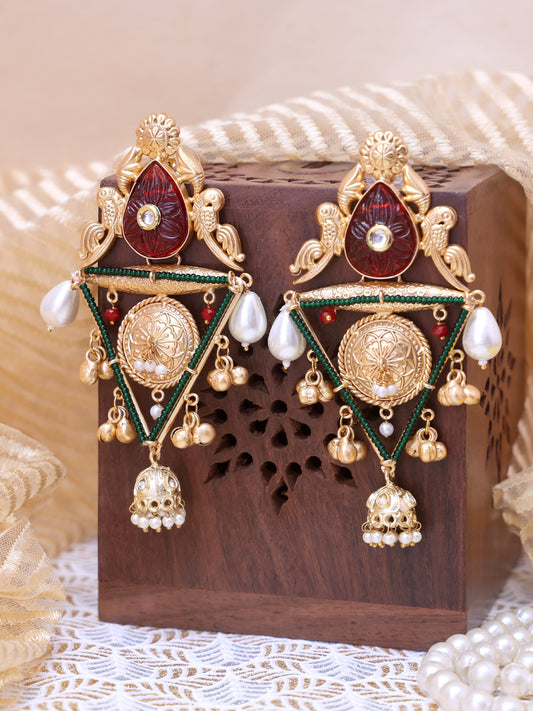 Red & Green Vimali Premium Brass Earrings