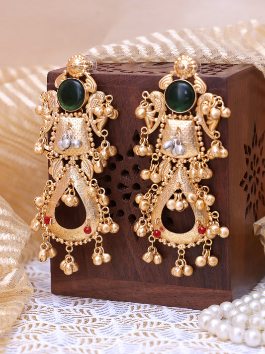 Emerald Aaloka Premium Brass Earrings