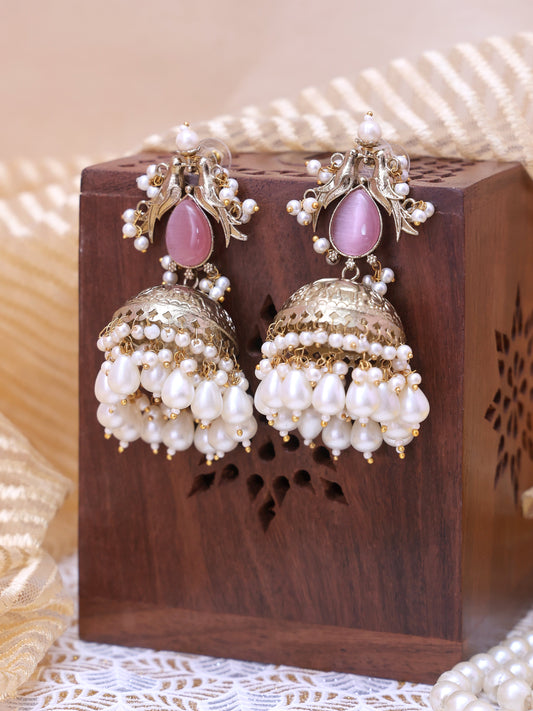 Lilac Qushi Premium Brass Earrings