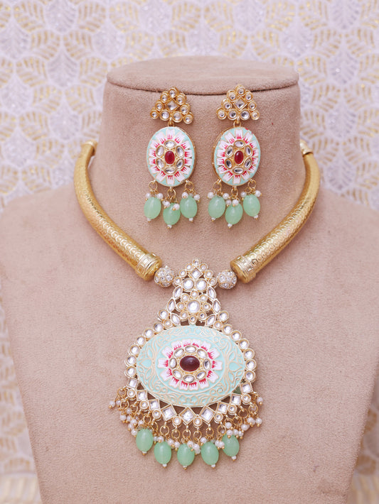 Mint Raahi Hasli Necklace Set