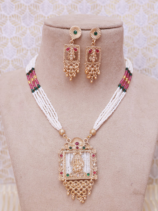 Golden Ojobala Temple Necklace Set