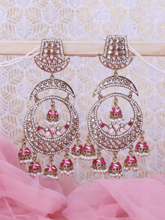 Pink Zahira Jhumkis