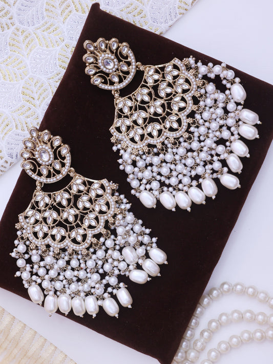 White Labuki Designer Earrings