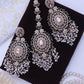 Golden Sidra Jhumka and Tika Set