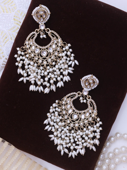 White Haimavati Designer Earrings