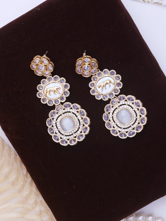 White Kaishori Designer Earrings