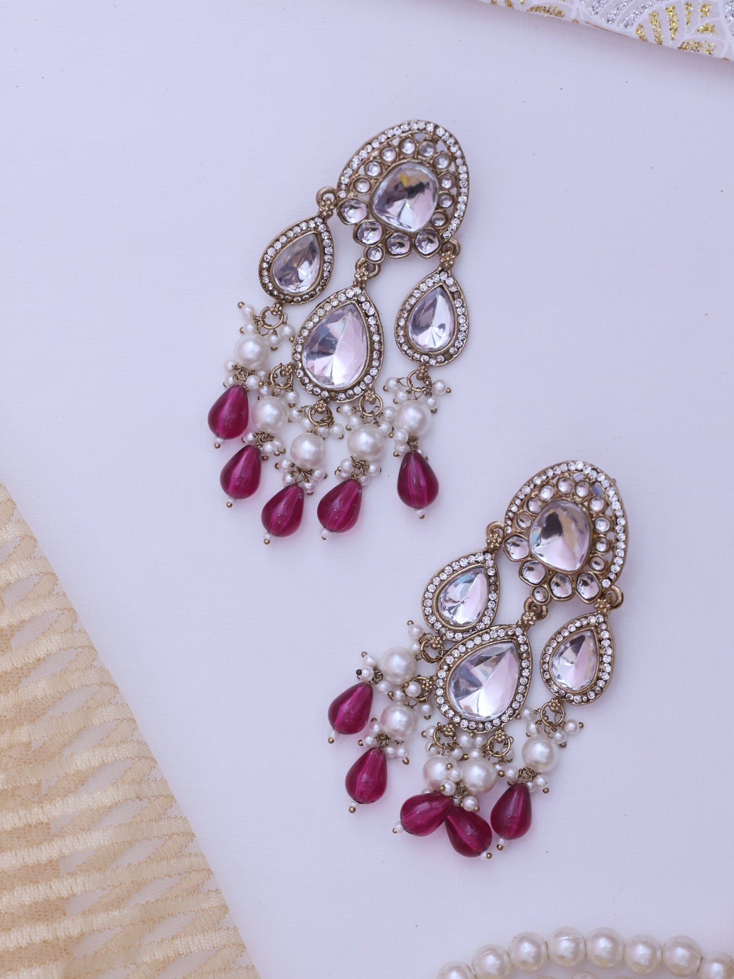 Purple Lajwati Designer Earrings