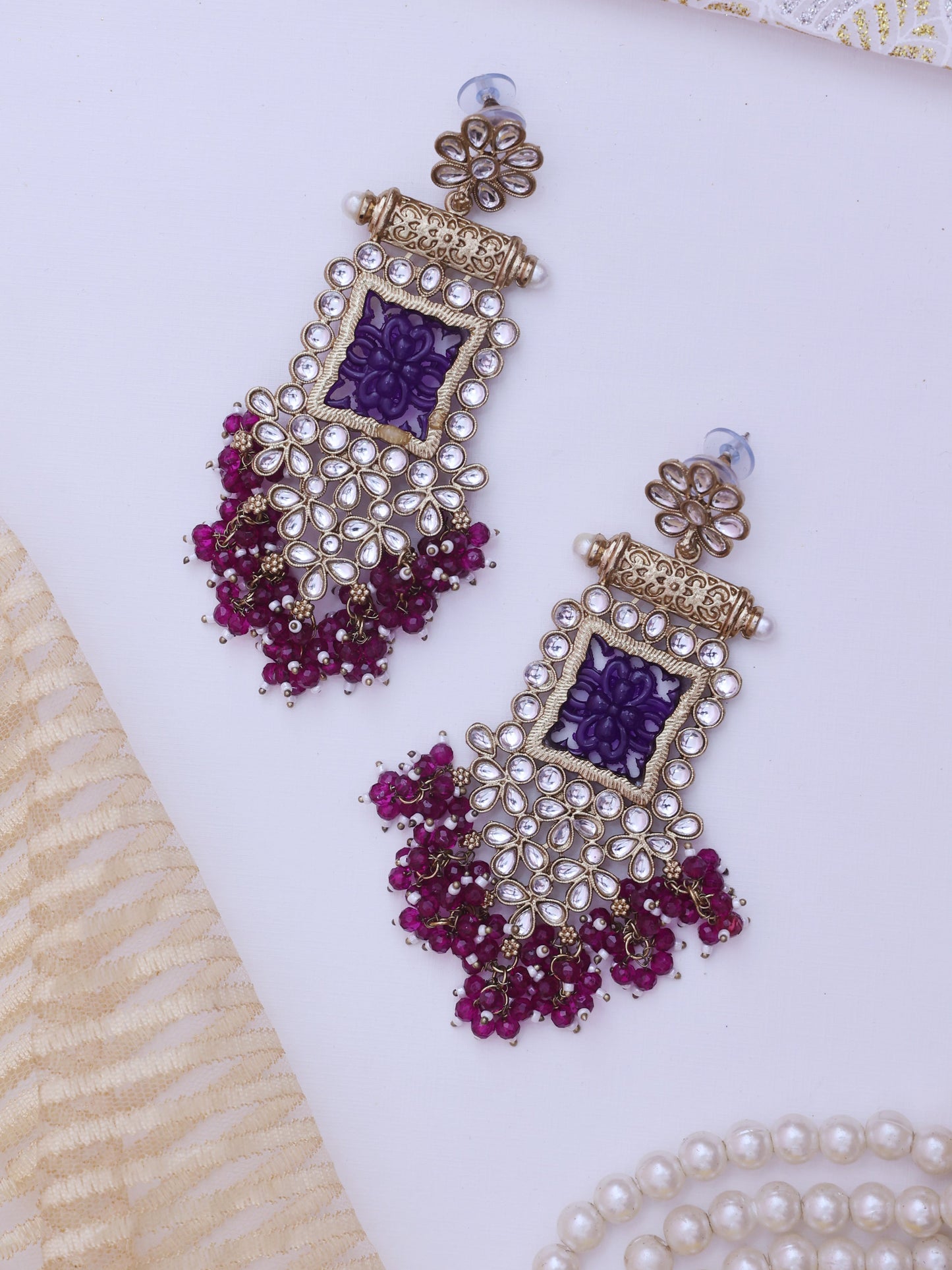 Purple Ragini Designer Earrings