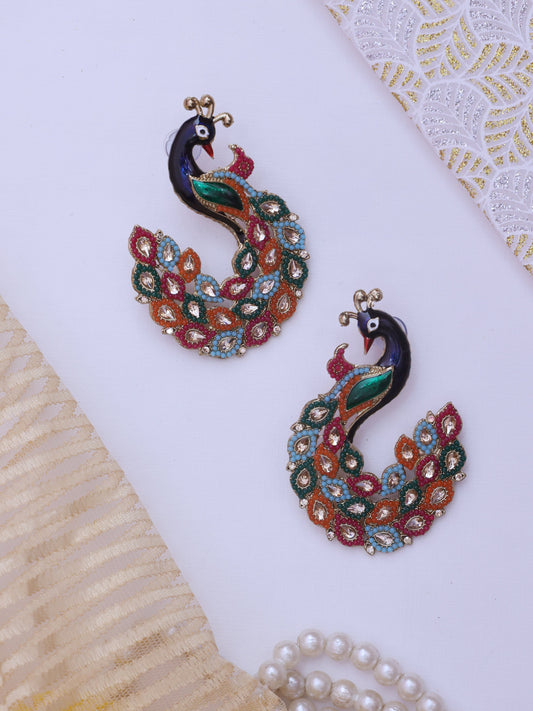 Multicolor Mor Designer Earrings