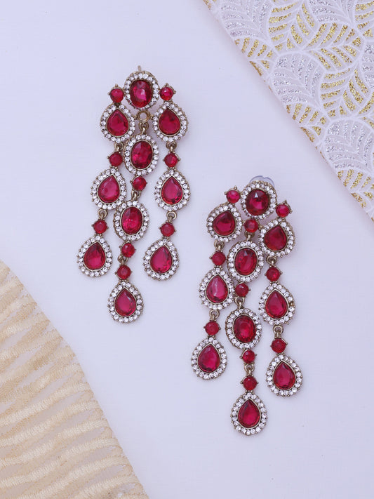 Pink Yakshitha Designer Earrings