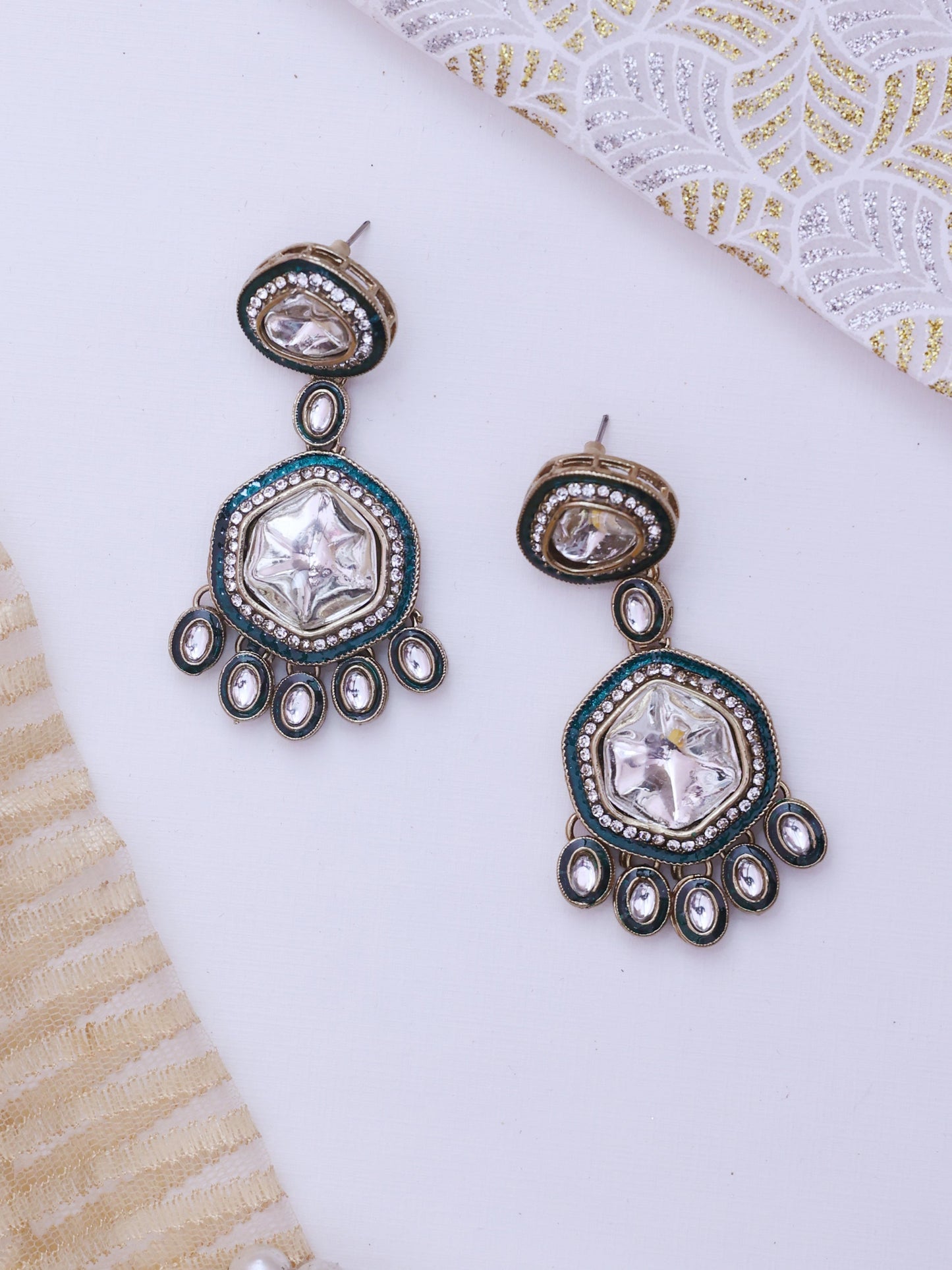 Rama Green Olevia Designer Earrings