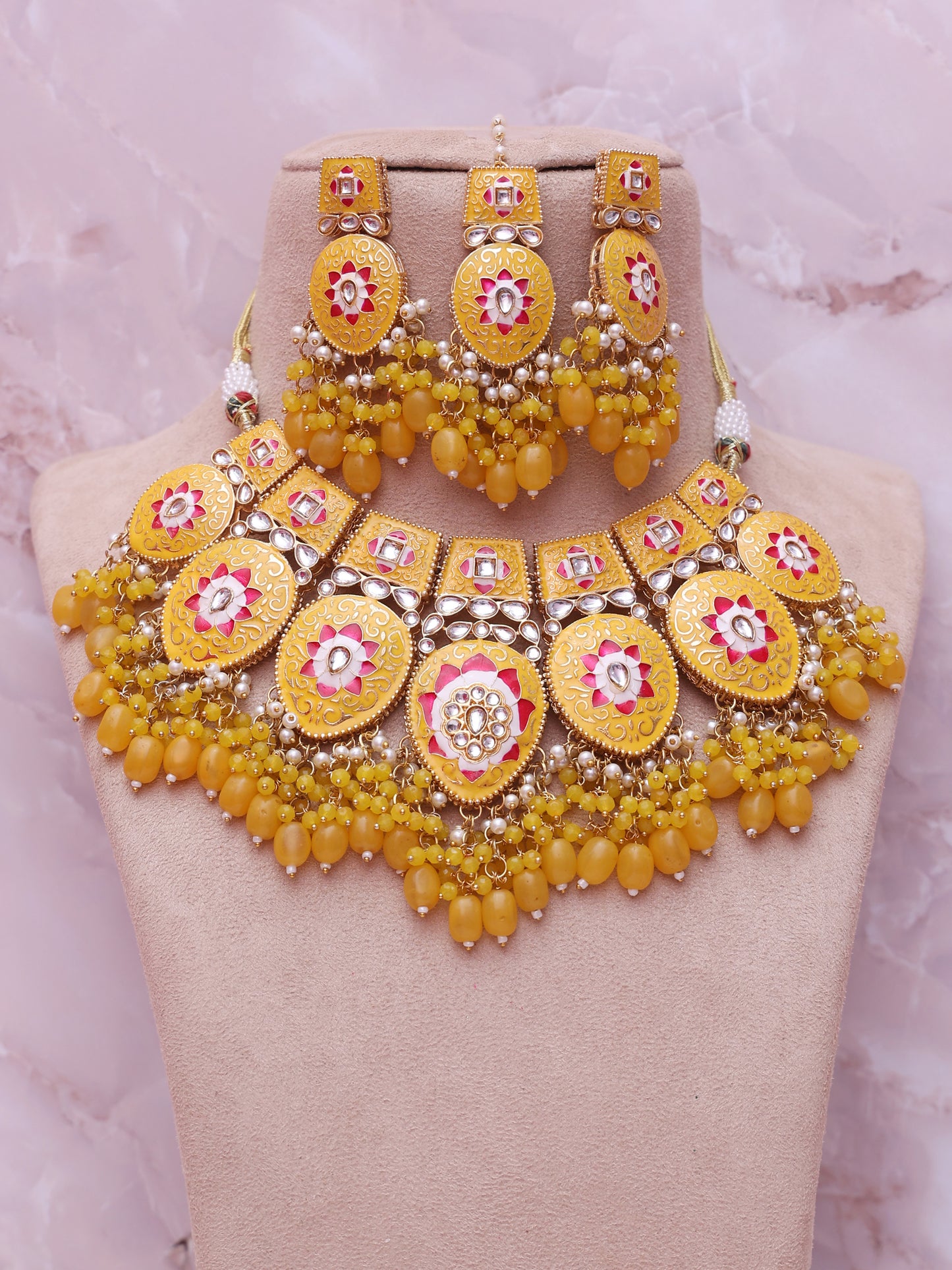 Yellow Ragini Necklace Set