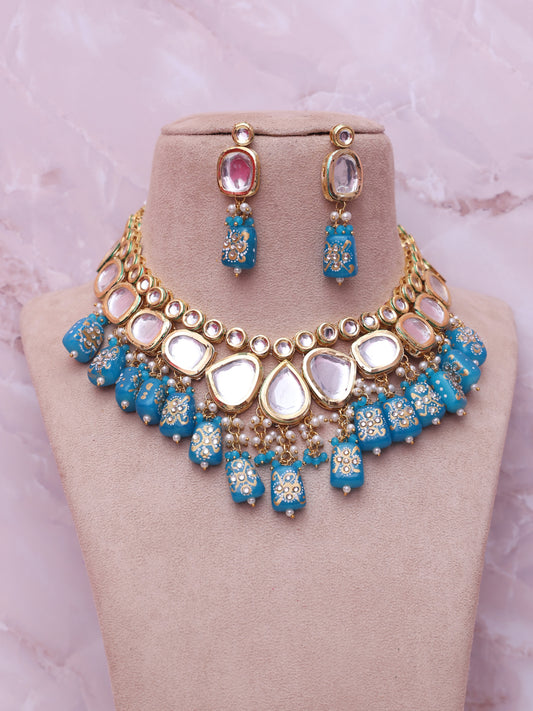 Blue Padma Necklace Set