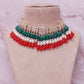 Red and Green Wahida Necklace Set