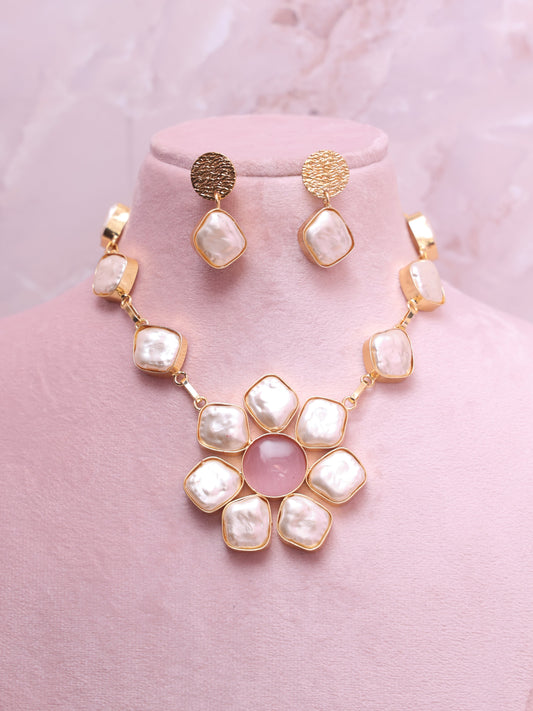 Baby Pink Madhubala Necklace Set