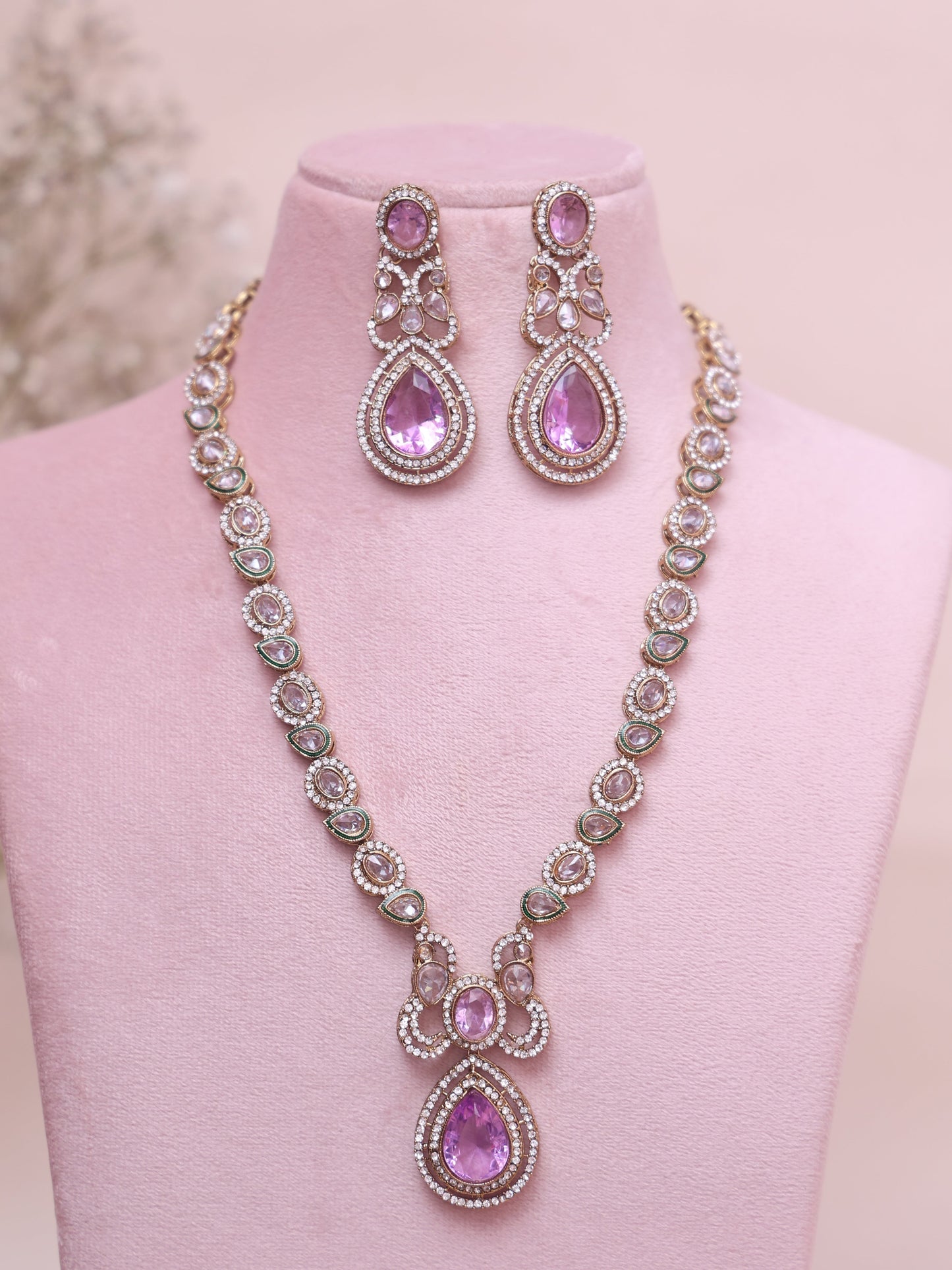 Lilac Evelyn AD Necklace Set