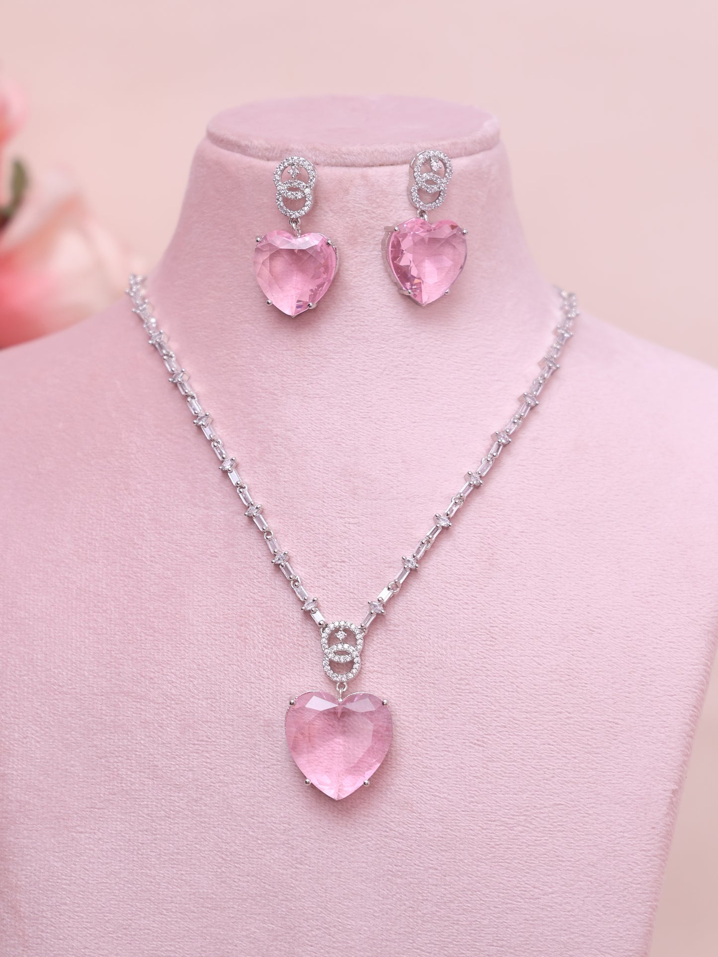 Baby Pink Heart AD Necklace