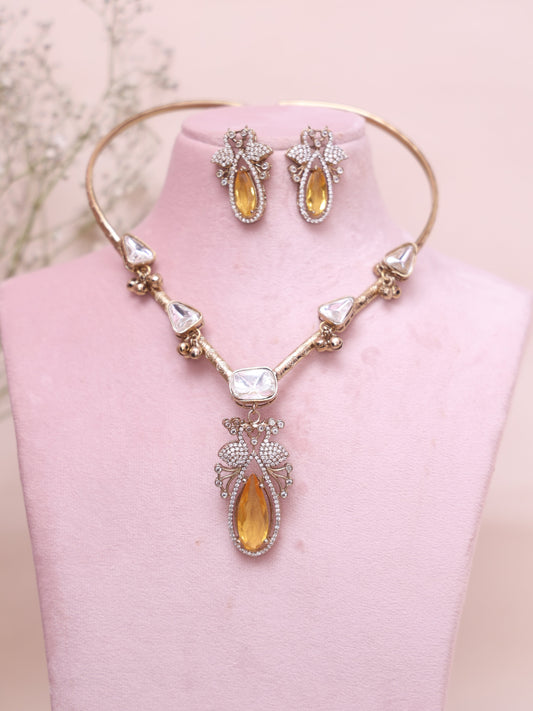 Yellow Bahulya Hasli Necklace Set