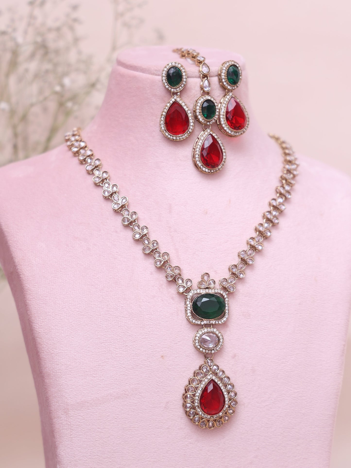 Red & Green Florence AD Necklace Set