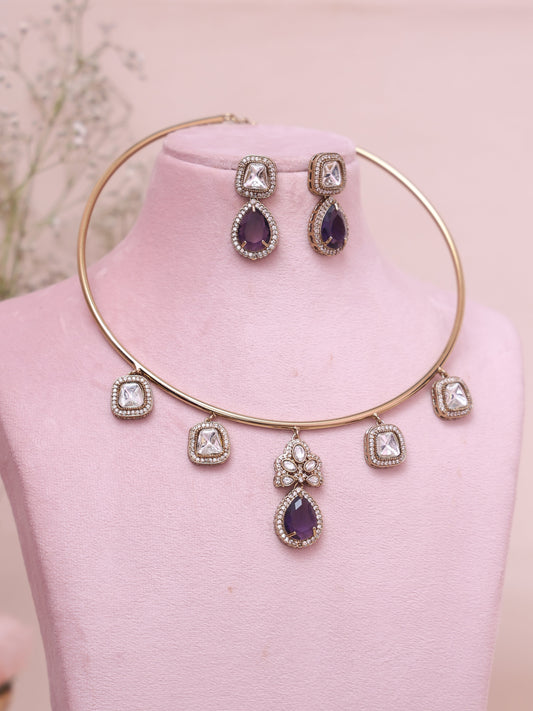 Purple Raisa Hasli Necklace Set