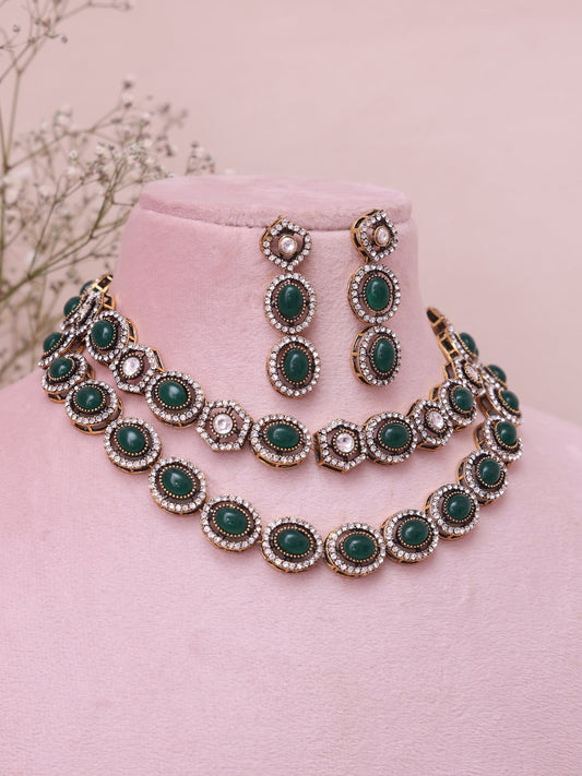 Emerald Raga Necklace Set