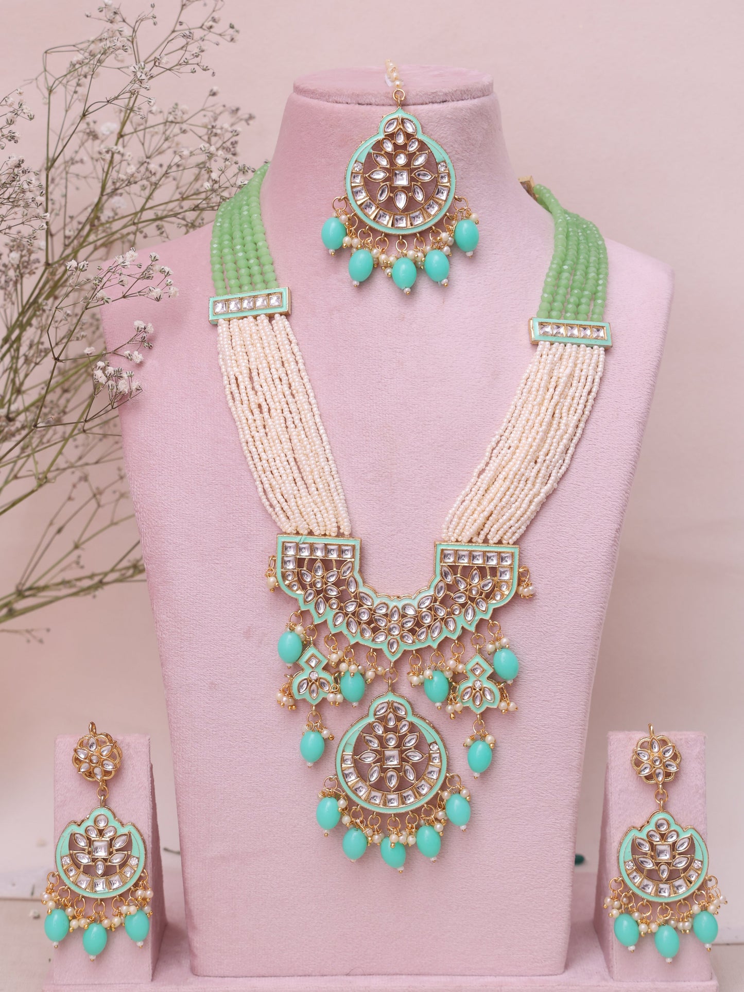 Mint Bahumathi Necklace Set