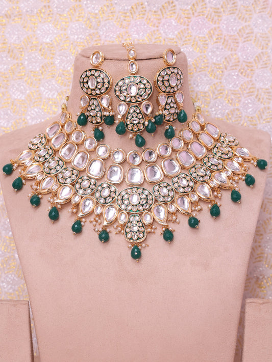 Emerald Pahal Bridal Necklace Set