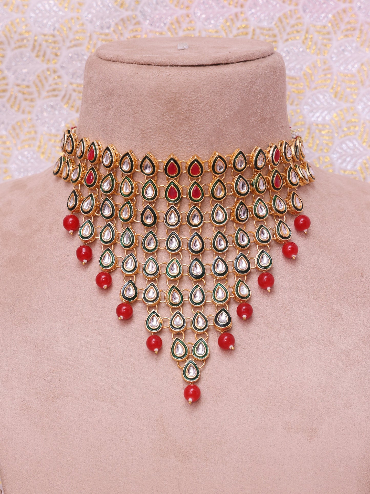 Red Oliyarasi Necklace Set