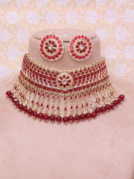 Red Sadhaka Necklace Set