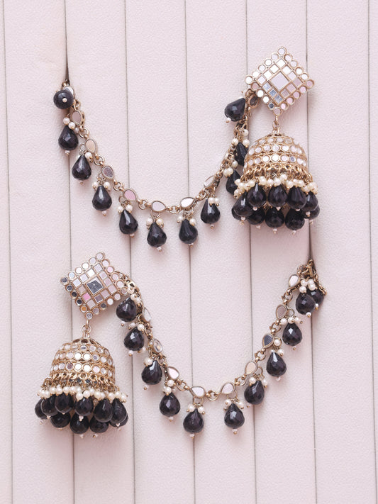 Black Sheela Sahara Jhumkis