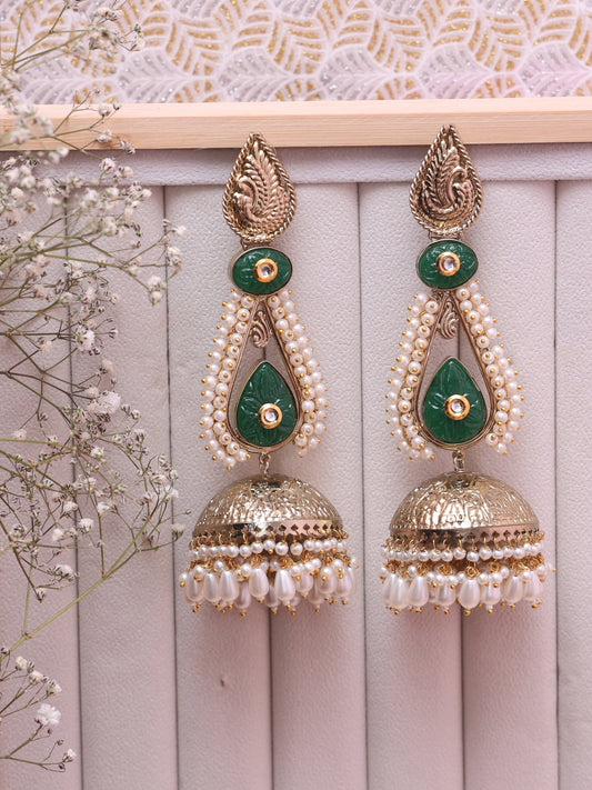 Emerald Chaaya Premium Brass Earrings