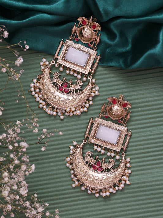Red Yamrutha Premium Brass Earrings