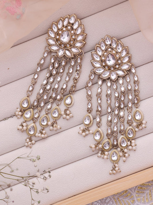 White Fasika Designer Earrings