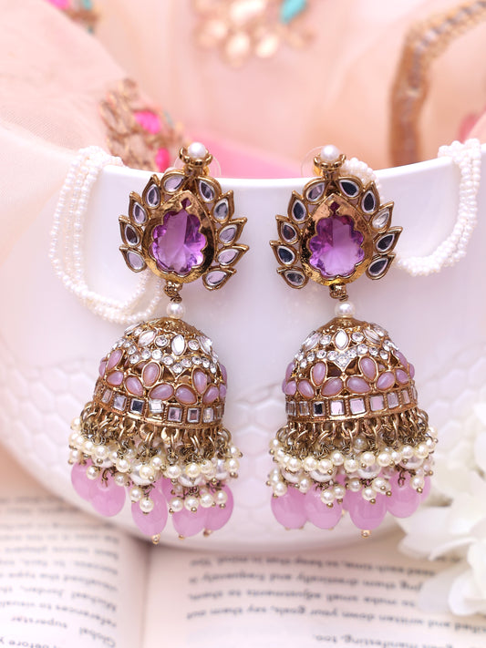 Lilac Mysa Jhumkis