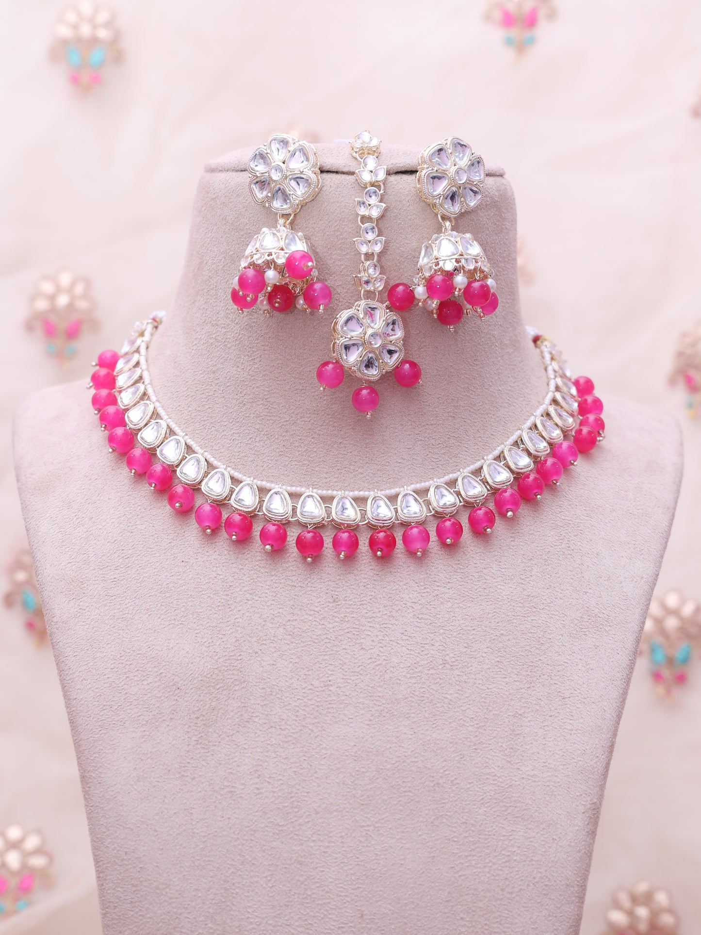 Pink Tamia Necklace Set