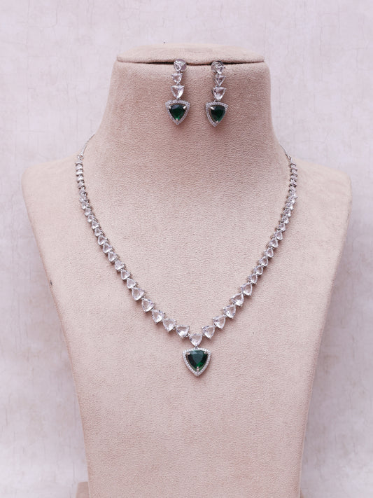 Emerald Sahaani AD Necklace Set