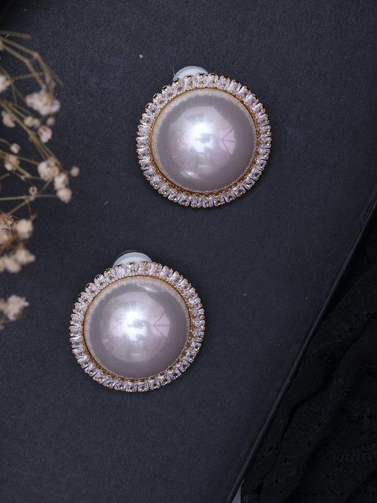 White Arora Pearl Studs