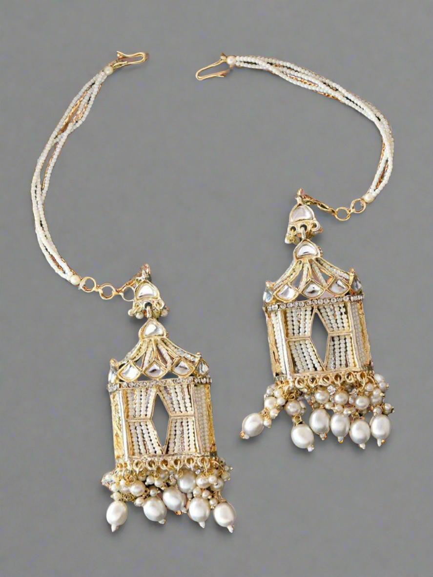 White Rajasthani Jharoka Jhumkis