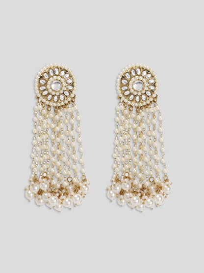 White Heera Designer Earrings
