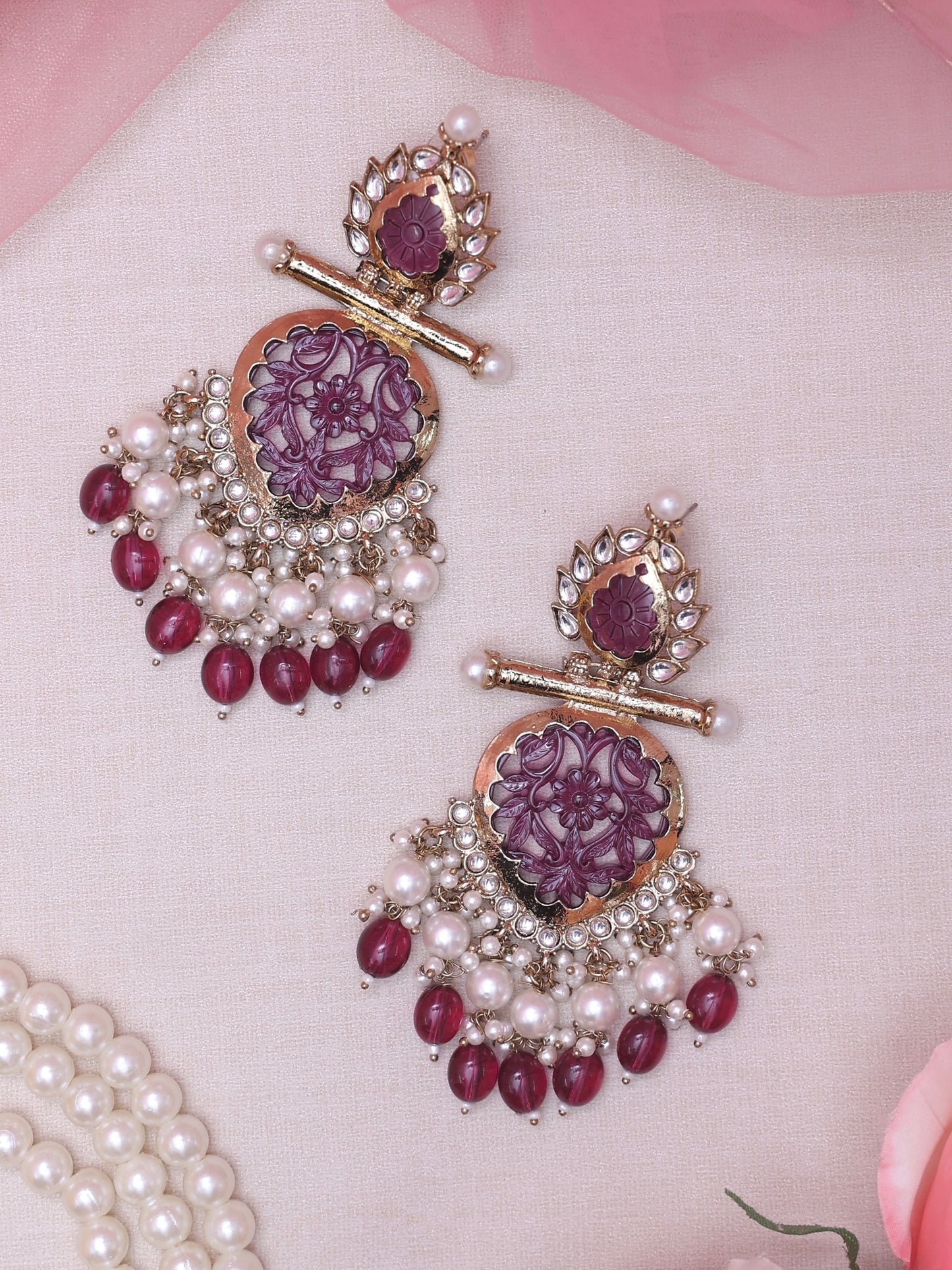 Purple Nysa Designer Earrings