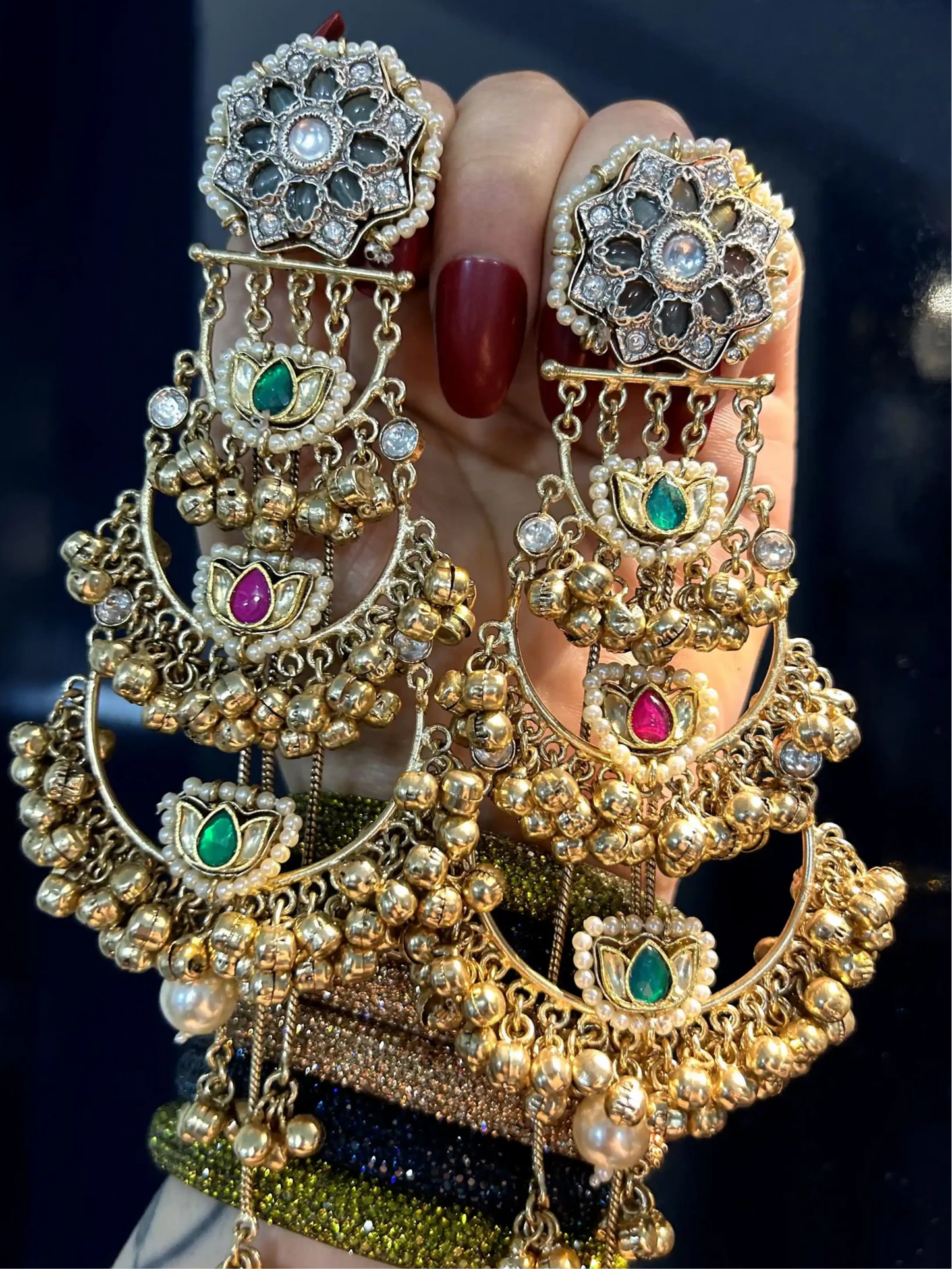 Gul Kashmiri Premium Brass Chandbalis
