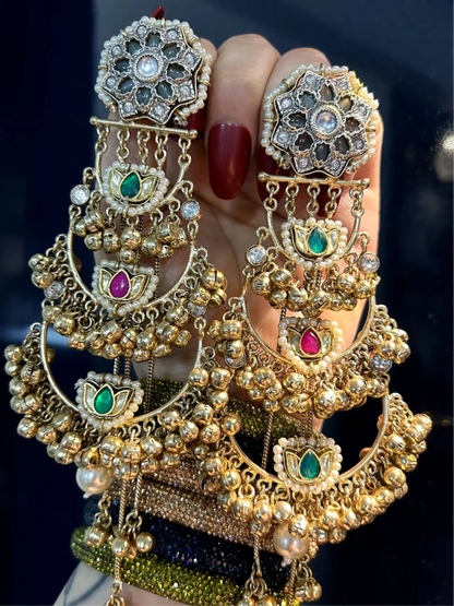 Gul Kashmiri Premium Brass Chandbalis