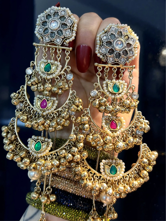 Gul Kashmiri Premium Brass Chandbalis